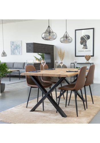HOUSE NORDIC Toulon spisebord - naturlig eik og metall (140x95)