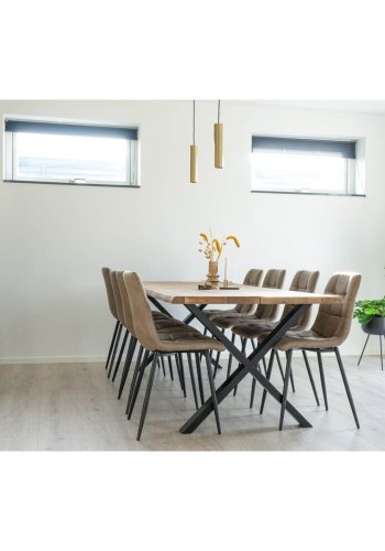 HOUSE NORDIC Toulon spisebord, med uttrekk - naturlig eik og stl (240x95)