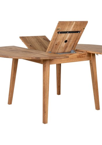 HOUSE NORDIC Metz spisebord - Spisebord, oljet eik, innebygd ileggsplate med sommerfuglfunksjon 118x118-158x75 cm