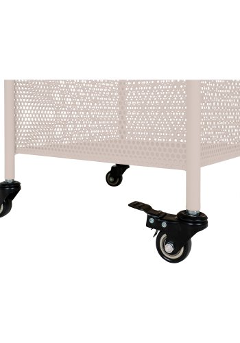 HOUSE NORDIC Metallvogn, stl, sand, 3 hyller, 35x35x100 cm