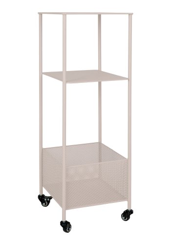 HOUSE NORDIC Metallvogn, stl, sand, 3 hyller, 35x35x100 cm