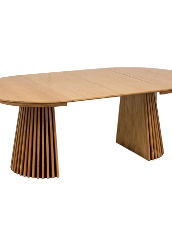 HOUSE NORDIC Osaka spisebord, eikefiner, natur, inkl. 2 forlengelsesplater l120x120-160-200x75 cm