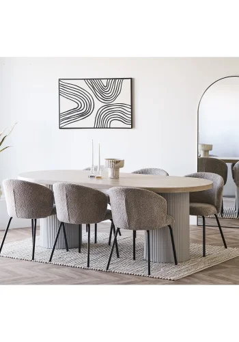 HOUSE NORDIC Solva spisebord - Spisebord, ask, natur, sand 100x220x75 cm