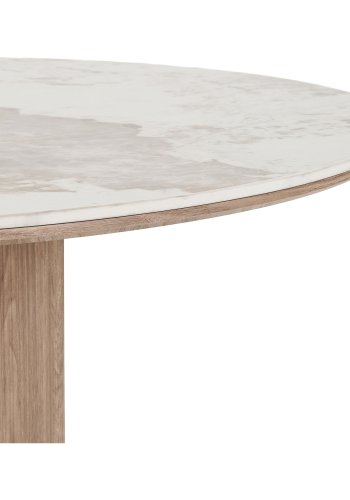 HOUSE NORDIC Athens matbord, runt - vit keramik och brunt dekorpapper (�120)