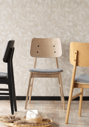 ROWICO Nagano spisebordsstol - mrkegr polyester og sort eg