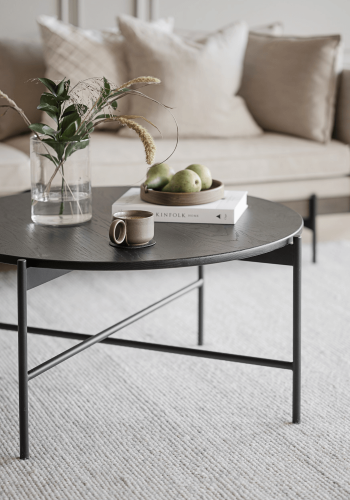 ROWICO rund Skye sofabord - sort egetrsfiner og metal (85)