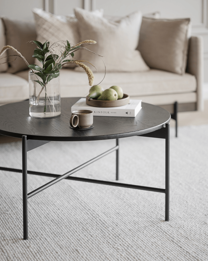 ROWICO rund Skye sofabord - sort egetrsfiner og metal (85)