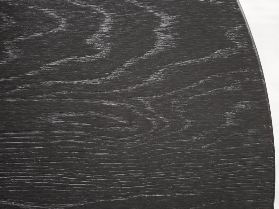 ROWICO oval Skye sofabord - sort egetrsfiner og metal (80x40)