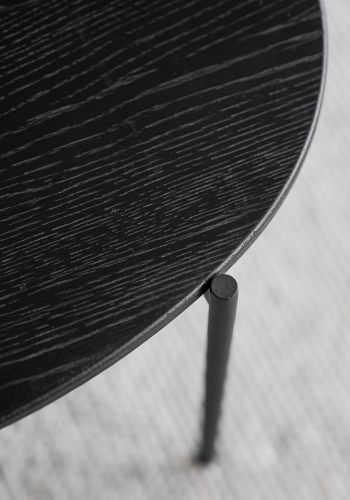 ROWICO oval Skye sofabord - sort egetrsfiner og metal (80x40)