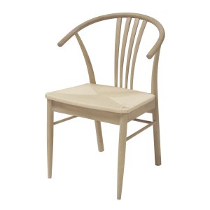 ACT NORDIC York spisebordsstol, m. armln - flettet papir reb og hvidolieret eg