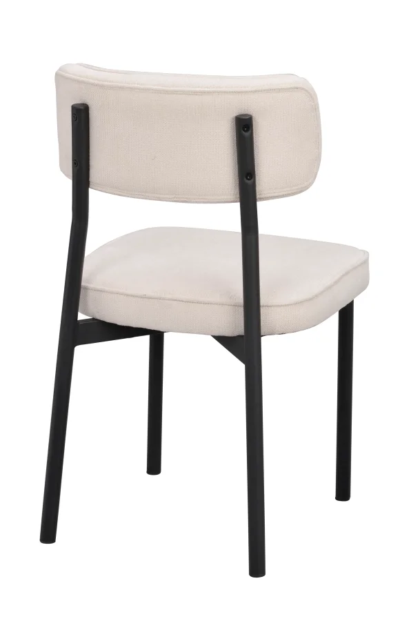 ROWICO Paisley spisebordstol - lys beige RPET-stoff og sort metall