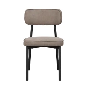 ROWICO Paisley spisebordsstol - grbrun RPET stof og sort metal