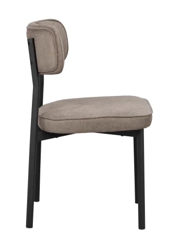 ROWICO Paisley spisebordstol - grbrunt RPET-stoff og sort metall