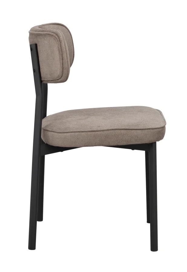 ROWICO Paisley spisebordstol - grbrunt RPET-stoff og sort metall