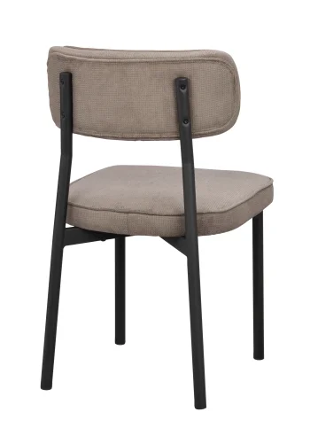 ROWICO Paisley spisebordstol - grbrunt RPET-stoff og sort metall