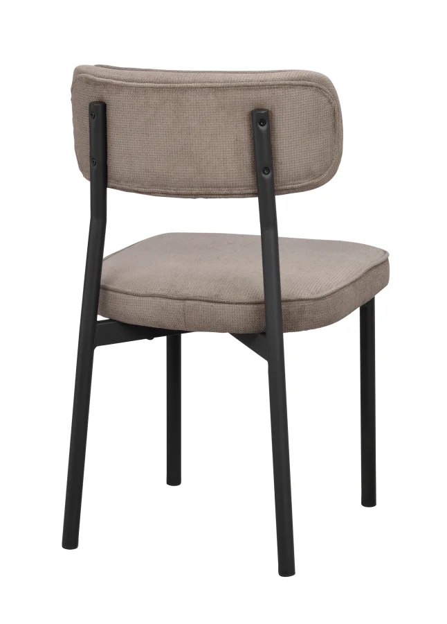 ROWICO Paisley spisebordstol - grbrunt RPET-stoff og sort metall