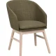 ROWICO Windham lnestol, m. armln - grn polyester og hvidpigmenteret egetr