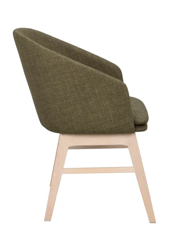 ROWICO Windham lnestol, m. armln - grn polyester og hvidpigmenteret egetr