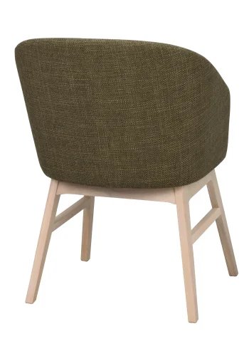 ROWICO Windham lnestol, m. armln - grn polyester og hvidpigmenteret egetr