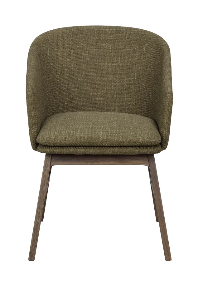 ROWICO Windham lnestol, m. armln - grn polyester og brun egetr