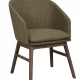 ROWICO Windham lnestol, m. armln - grn polyester og brun egetr