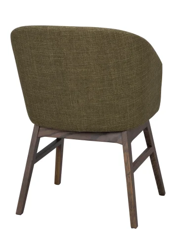 ROWICO Windham lnestol, m. armln - grn polyester og brun egetr