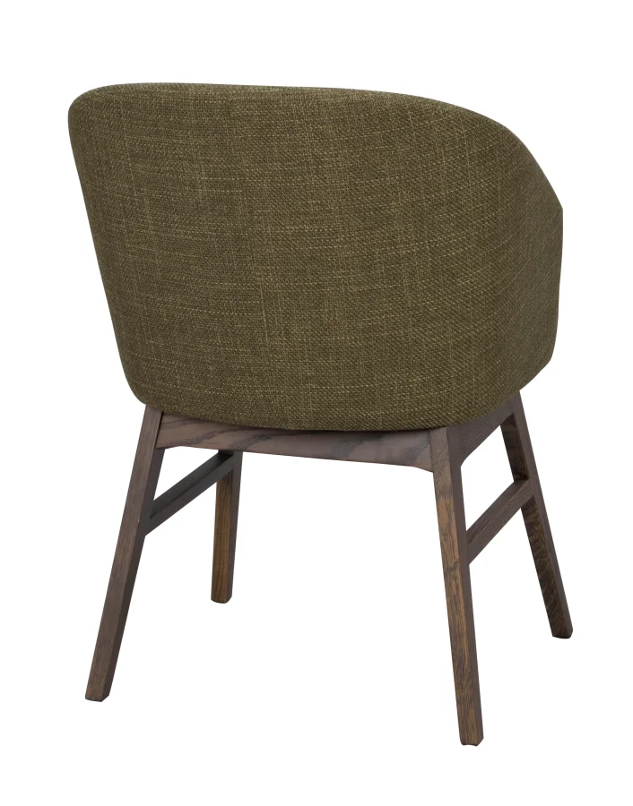 ROWICO Windham lnestol, m. armln - grn polyester og brun egetr