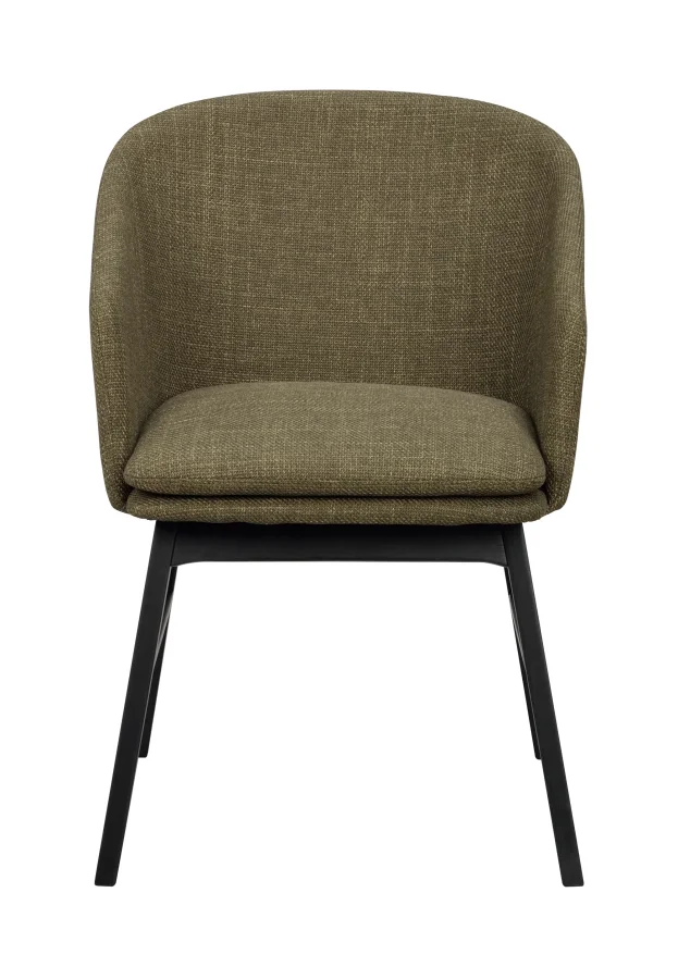 ROWICO Windham lnestol, m. armln - grn polyester og sort egetr