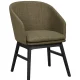 ROWICO Windham lnestol, m. armln - grn polyester og sort egetr