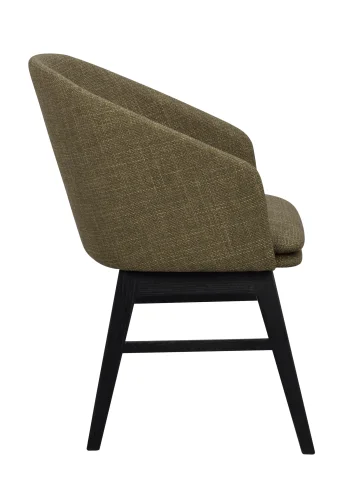 ROWICO Windham lnestol, m. armln - grn polyester og sort egetr
