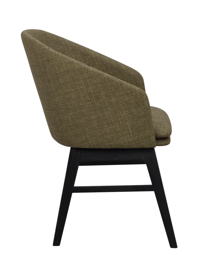ROWICO Windham lnestol, m. armln - grn polyester og sort egetr