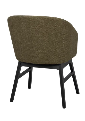 ROWICO Windham lnestol, m. armln - grn polyester og sort egetr