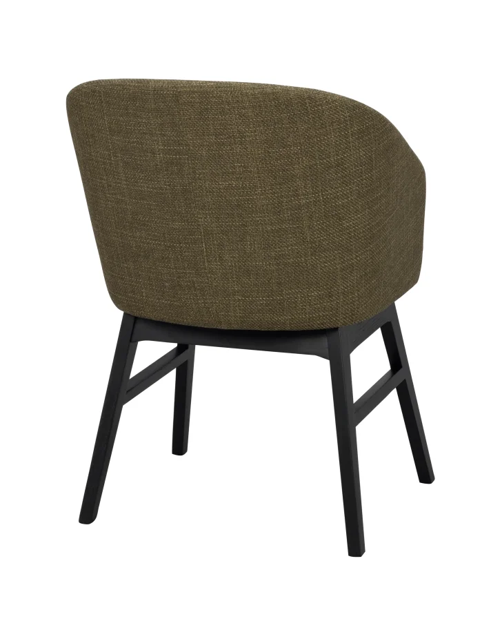 ROWICO Windham lnestol, m. armln - grn polyester og sort egetr