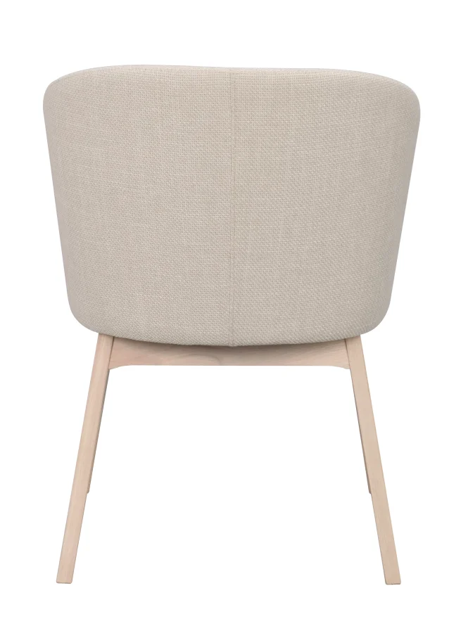 ROWICO Windham lnestol, m. armln - beige polyester og hvidpigmenteret egetr