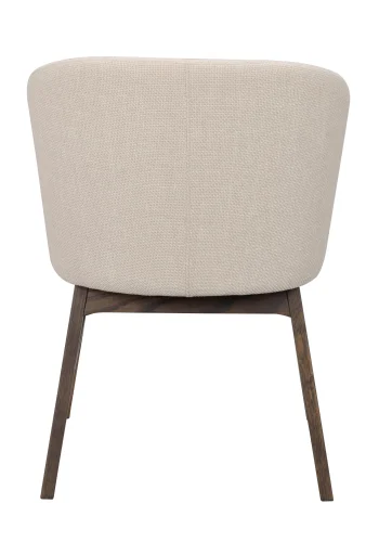 ROWICO Windham lnestol, m. armln - beige polyester og brun egetr