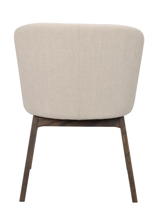 ROWICO Windham lnestol, m. armln - beige polyester og brun egetr