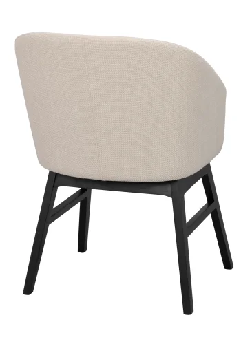 ROWICO Windham lnestol, m. armln - beige polyester og sort egetr