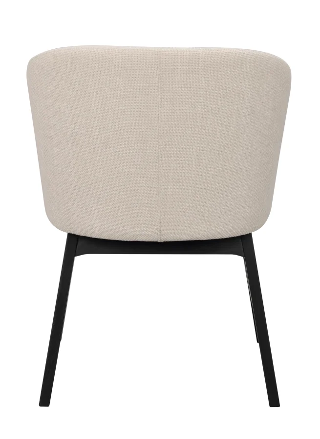 ROWICO Windham lnestol, m. armln - beige polyester og sort egetr