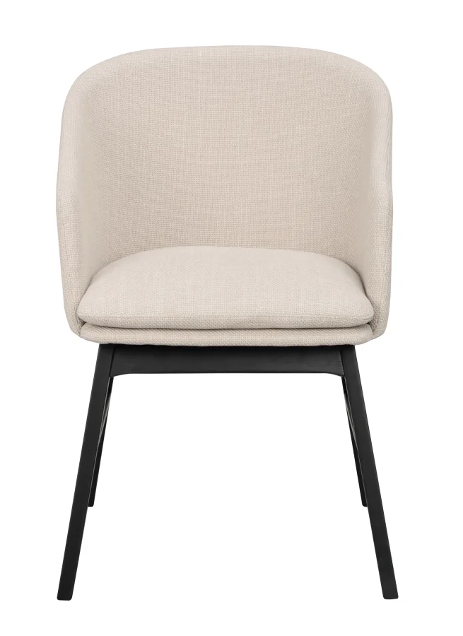 ROWICO Windham lnestol, m. armln - beige polyester og sort egetr