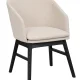 ROWICO Windham lnestol, m. armln - beige polyester og sort egetr