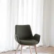 ROWICO Drimsdale lenestol, med armlener - grnn polyester og hvitpigmentert eik