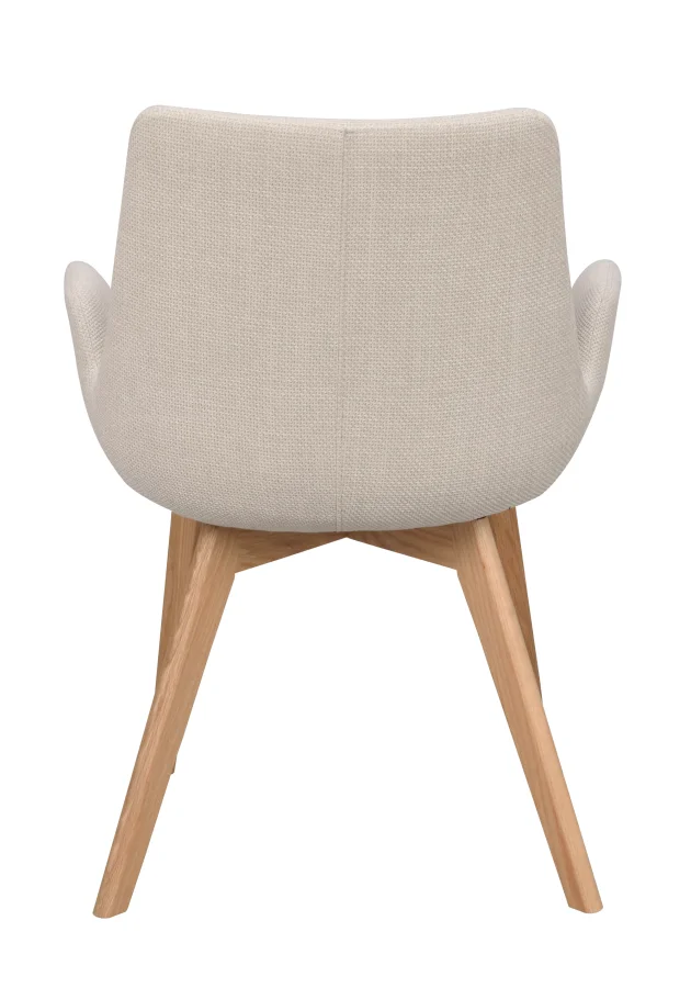ROWICO Drimsdale lenestol, m. armlener - beige polyester og naturlig eik