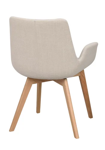 ROWICO Drimsdale lenestol, m. armlener - beige polyester og naturlig eik
