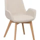 ROWICO Drimsdale lenestol, m. armlener - beige polyester og naturlig eik