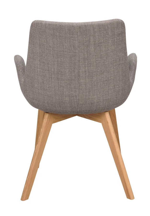 ROWICO Drimsdale lenestol, m. armlener - gr polyester og naturlig eik