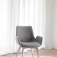 ROWICO Drimsdale lenestol, m. armlener - gr polyester og hvitpigmentert eik