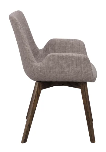 ROWICO Drimsdale lenestol, m. armlener - gr polyester og brun eik