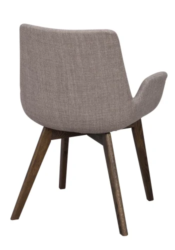 ROWICO Drimsdale lenestol, m. armlener - gr polyester og brun eik