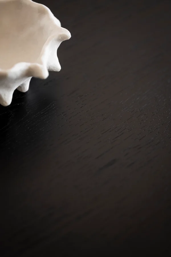 ROWICO Winnipeg spisebord, med uttrekk - svart eikefiner og svart metall (200x100)