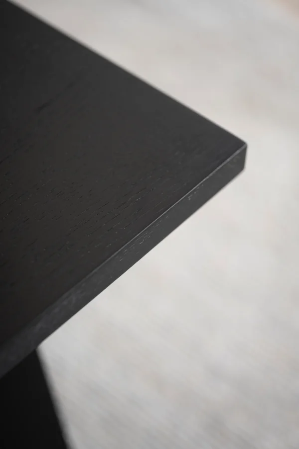 ROWICO Winnipeg spisebord, med uttrekk - svart eikefiner og svart metall (200x100)